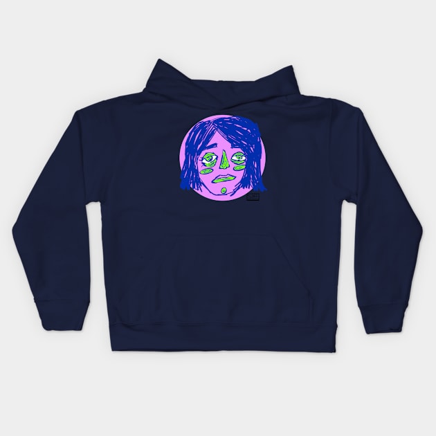 Baby Purple sketchy face Kids Hoodie by SL blu